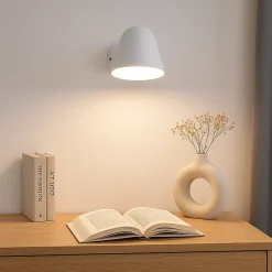 Applique Murale Design Moderne Blanche Abat-jour Conique, 1xE14 max 10W