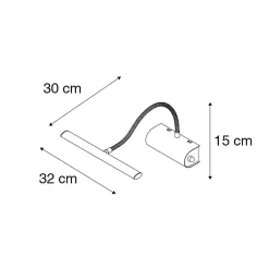 Applique murale design noire 32 cm avec LED et variateur - Tableau