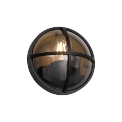 Applique murale d'extérieur noire ronde IP65 - Target