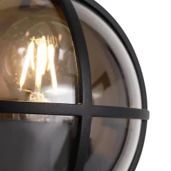 Applique murale d'extérieur noire ronde IP65 - Target