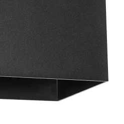 Applique murale d'extérieur noire avec lumière tamisée et capteur solaire - Charlotte