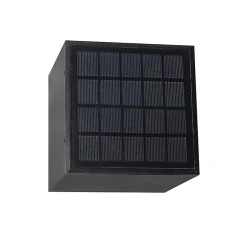 Applique murale d'extérieur noire avec lumière tamisée et capteur solaire - Charlotte