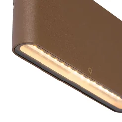 Applique murale d'extérieur moderne rouille brune 17,5 cm avec LED IP65 - Batt