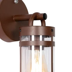 Applique murale d'extérieur brun rouille IP44 avec capteur crépusculaire - Ruben