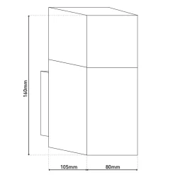 Applique murale d'extérieur LED 'Leah' en métal et plastique en acier brillant, LED intégrée