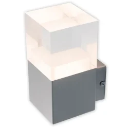 Applique murale d'extérieur LED 'Leah' en métal et plastique en acier brillant, LED intégrée