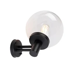 Applique murale d'extérieur noire avec plastique IP44 en acier inoxydable - Sfera