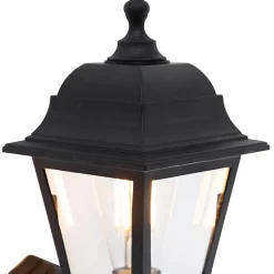 Applique murale d'extérieur classique noire avec détecteur de mouvement - Capital