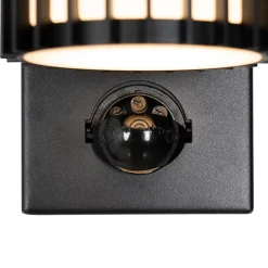 Applique murale d'extérieur noire avec détecteur de mouvement 2 lumières - Boris