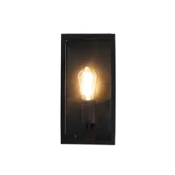 Applique murale d'extérieur industrielle noire IP44 avec verre - Rotterdam