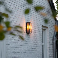 Applique murale d'extérieur industrielle noire IP44 avec verre - Rotterdam