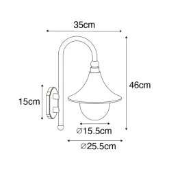 Applique murale d'extérieur classique or antique IP44 - Daphne