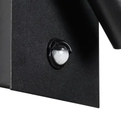 Applique murale d'extérieur noire avec LED IP54 détecteur de mouvement - Simon