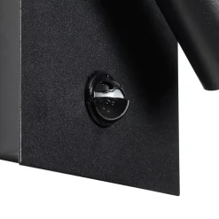 Applique murale d'extérieur noire avec LED IP54 détecteur de mouvement - Simon