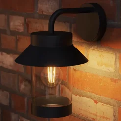 Applique murale d'extérieur descendante Caprera noir E27 25W IP44 GoodHome