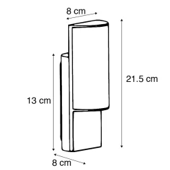 Applique murale d'extérieur moderne gris foncé avec LED - Harry