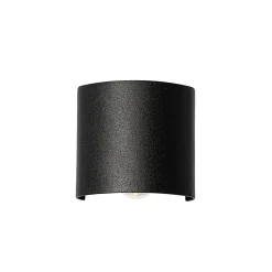 Applique murale d'extérieur noire avec LED 2 lumières IP54 - Silly