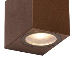 Applique murale d'extérieur moderne en plastique brun rouille - Baleno