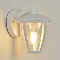 Applique murale d'extérieur descendante Lisboa fonte blanc E27 IP44 15W Corep