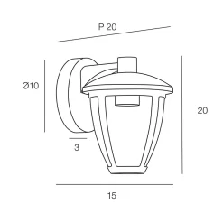 Applique murale d'extérieur descendante Lisboa fonte blanc E27 IP44 15W Corep