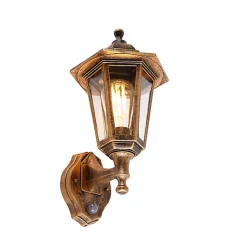 Applique murale d'extérieur classique or antique avec détecteur de mouvement - New Haven