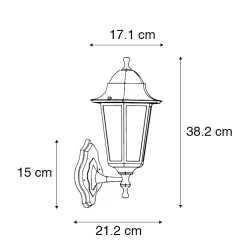 Applique murale d'extérieur classique or antique avec détecteur de mouvement - New Haven
