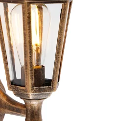 Applique murale d'extérieur classique or antique avec détecteur de mouvement - New Haven