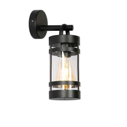 Applique murale d'extérieur industrielle noire IP44 - Ruben