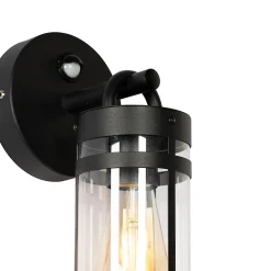 Applique murale d'extérieur noire IP44 avec détecteur de mouvement - Ruben