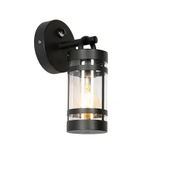 Applique murale d'extérieur noire IP44 avec détecteur de mouvement - Ruben