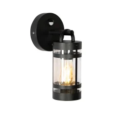 Applique murale d'extérieur noire IP44 avec détecteur de mouvement - Ruben