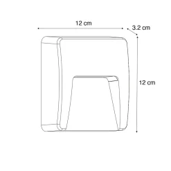 Applique murale d'extérieur noire carrée avec LED IP65 - Gem