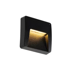 Applique murale d'extérieur noire carrée avec LED IP65 - Gem