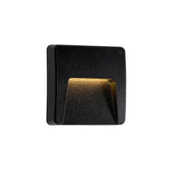 Applique murale d'extérieur noire carrée avec LED IP65 - Gem