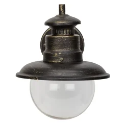 Applique murale d'extérieur ARTU E27 60W noir doré métal/verre IP44 - ampoule non incluse