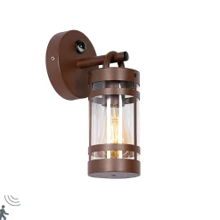 Applique murale d'extérieur brun rouille IP44 avec détecteur de mouvement - Ruben