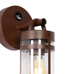 Applique murale d'extérieur brun rouille IP44 avec détecteur de mouvement - Ruben