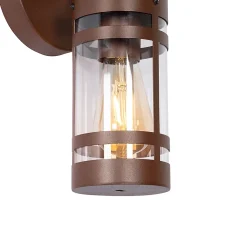 Applique murale d'extérieur brun rouille IP44 avec détecteur de mouvement - Ruben