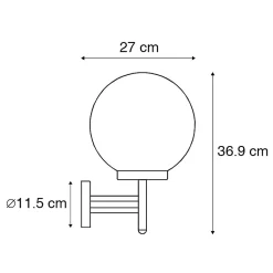 Applique murale d'extérieur moderne en acier inoxydable IP44 - Sfera