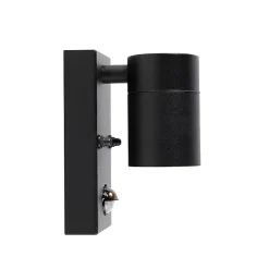 Applique murale d'extérieur noire avec détecteur de mouvement IP44 - Solo