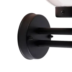 Applique murale d'extérieur noire avec verre transparent, détecteur de mouvement inclus - Sfera