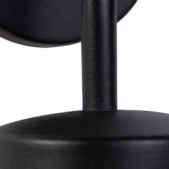 Applique murale d'extérieur rustique noire avec verre - Elza