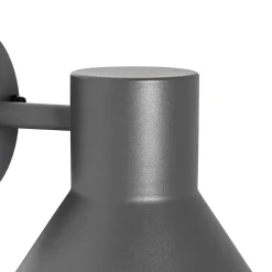 Applique murale d'extérieur industrielle gris foncé cône IP44 - Natas