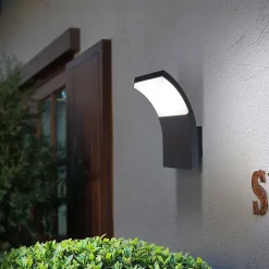 Applique murale d'extérieur LED 'ORBIS' , en métal et plastique anthracite, avec LED intégrée