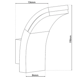 Applique murale d'extérieur LED 'ORBIS' , en métal et plastique anthracite, avec LED intégrée