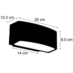 Applique murale d'extérieur moderne noire IP44 - Latina