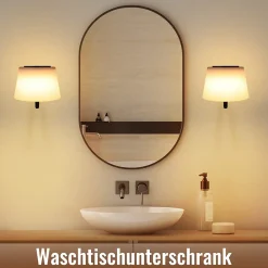 Applique murale d'intérieur NETTLIFE à piles avec interrupteur : appliques murales LED à intensité variable, noires, sans fil