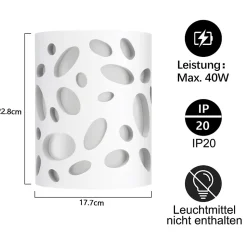 Applique murale d'intérieur NETTLIFE pour couloir - Éclairage vers le haut et vers le bas - Design moderne - E14