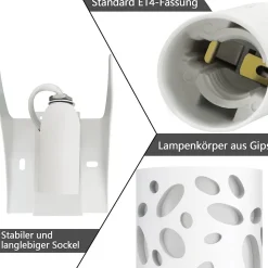 Applique murale d'intérieur NETTLIFE pour couloir - Éclairage vers le haut et vers le bas - Design moderne - E14