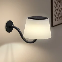 Applique murale d'intérieur NETTLIFE à piles : 2 appliques murales LED à intensité variable avec interrupteur, sans fil, noirs